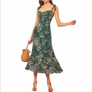 Reformation Nikita Floral Midi Dress in Lake